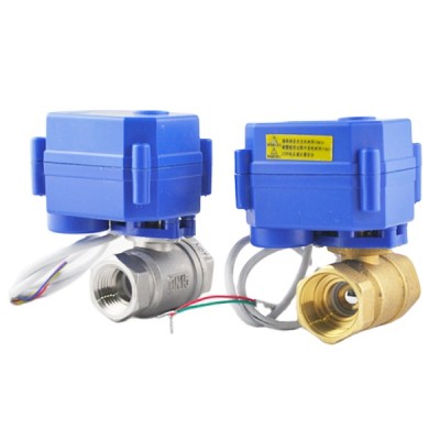 12V 24V stainless steel 2 way 3 way brass mini motorized ball valve DN15