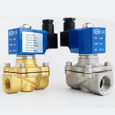 Normally closed 220VAC 24V 110V brass Stainless Steel air water solenoid valve