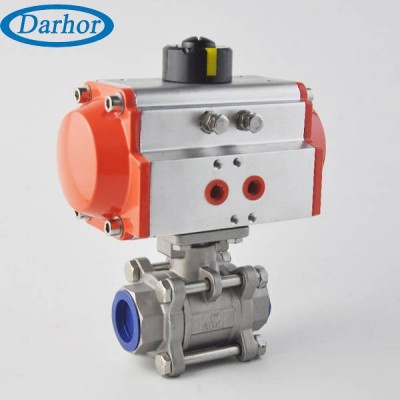 3 Pieces Stainless Steel Pneumatic Actuator 2 inch Ball Valve