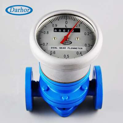 Darhor High viscosity 0.2% mechanical counter oval gear flow meter diesel fuel flow meter gasoline hydraulic flowmeter