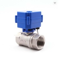 Small DN25 full port 2-way stainless steel motorized ball valve 12VDC